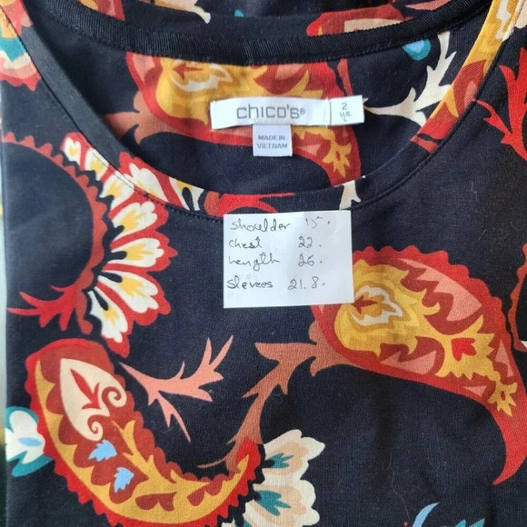 Chico's Top Blouse Size Large Multicolor Long Sleeve Pullover For Women - Picture 7 of 11